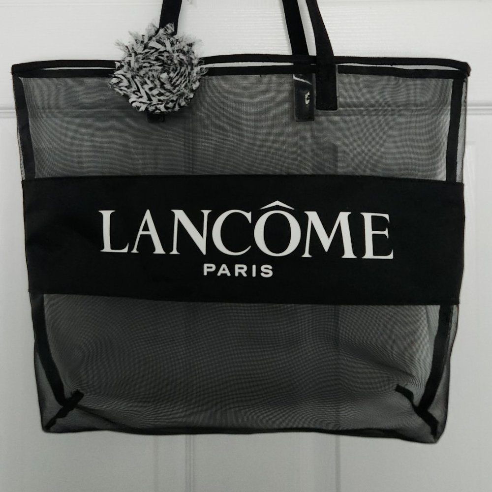 LANCOME Paris black mesh Tote Bag